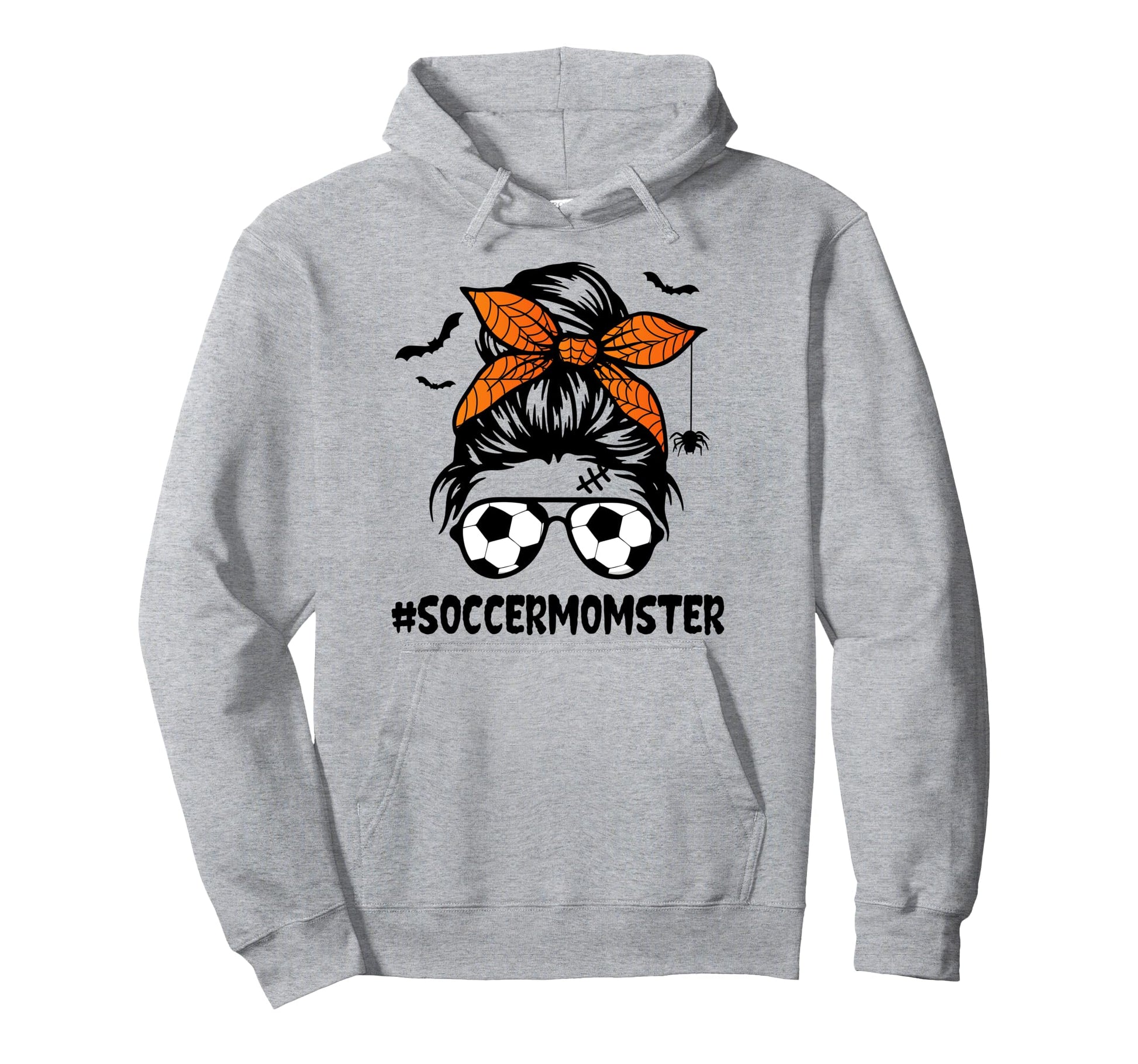 Soccer Momster Halloween Mom Messy Bun Hoodie - Unique Graphic Men Women - T-Shirt, Sweatshirt, Hoodie