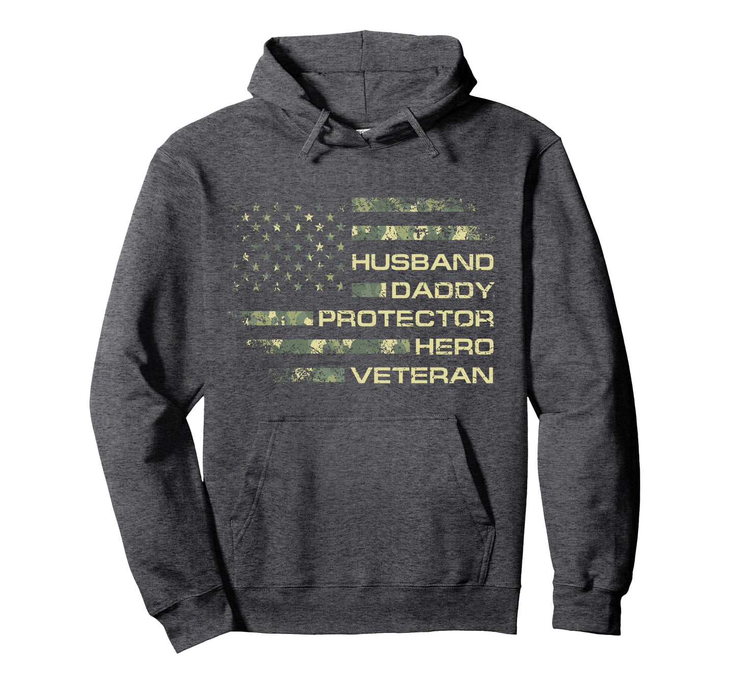 Husband Daddy Protector Hero Veteran Usa Hoodie - Graphic Print Men Women - T-Shirt, Sweatshirt, Hoodie