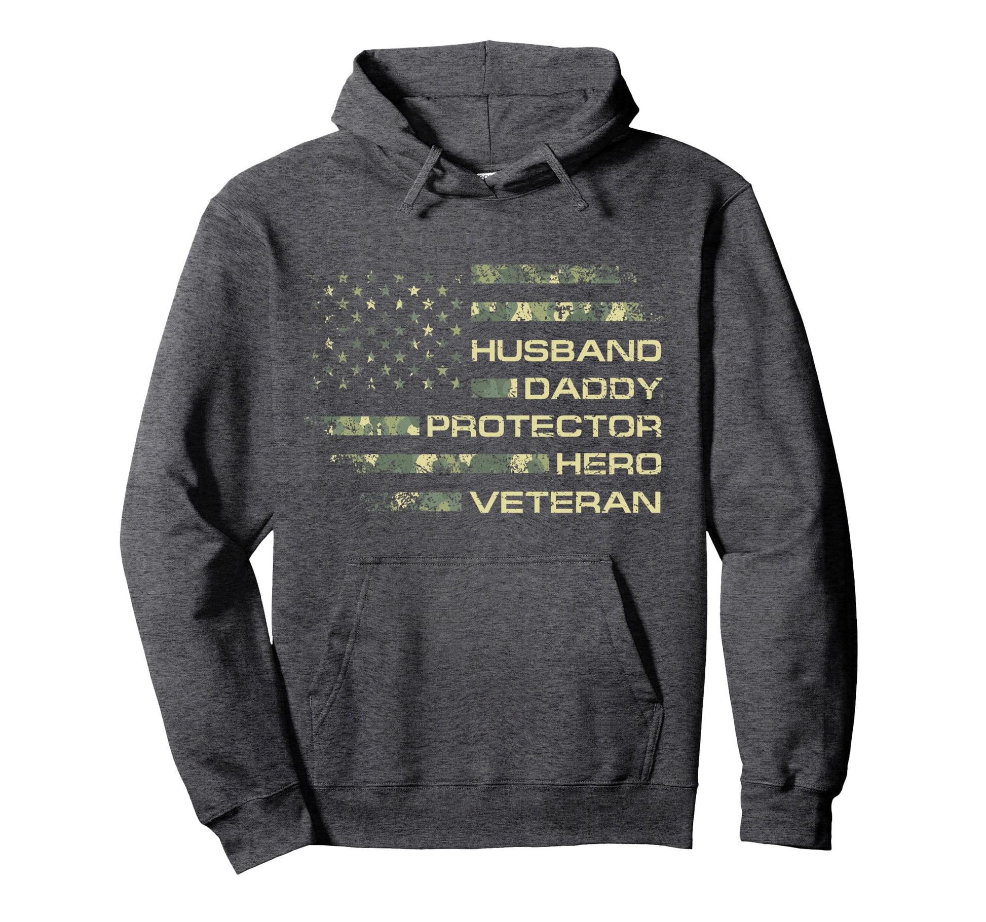 Husband Daddy Protector Hero Veteran Usa Hoodie - Graphic Print Men Women - T-Shirt, Sweatshirt, Hoodie
