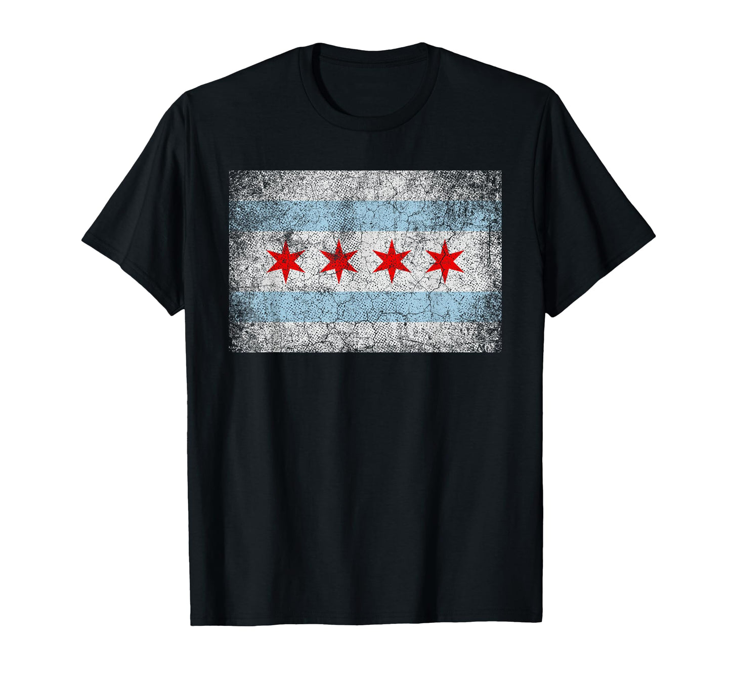 Chicago Flag Distressed Pride T-Shirt - Trendy Graphic for Adults - T-Shirt, Sweatshirt, Hoodie