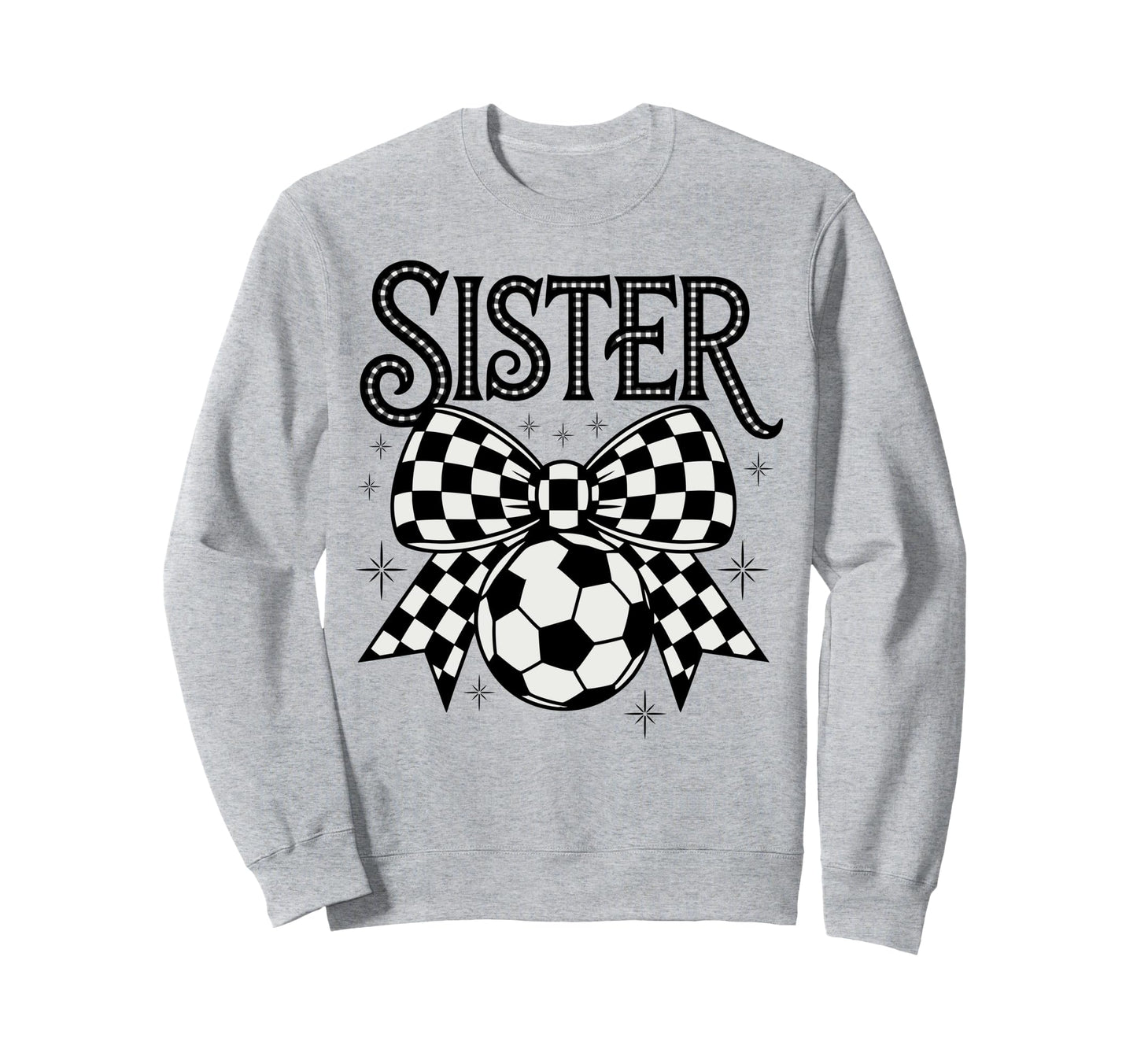 Soccer Sister Coquette Bow Sweatshirt - Aesthetic Graphic for Adults - T-Shirt, Sweatshirt, Hoodie