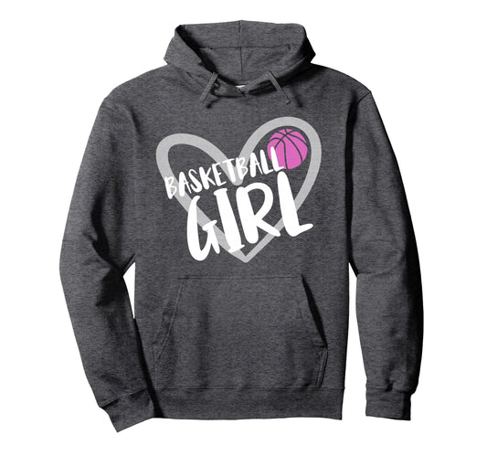 Basketball Heart Hoodie - Novelty Apparel Men Women - T-Shirt, Sweatshirt, Hoodie