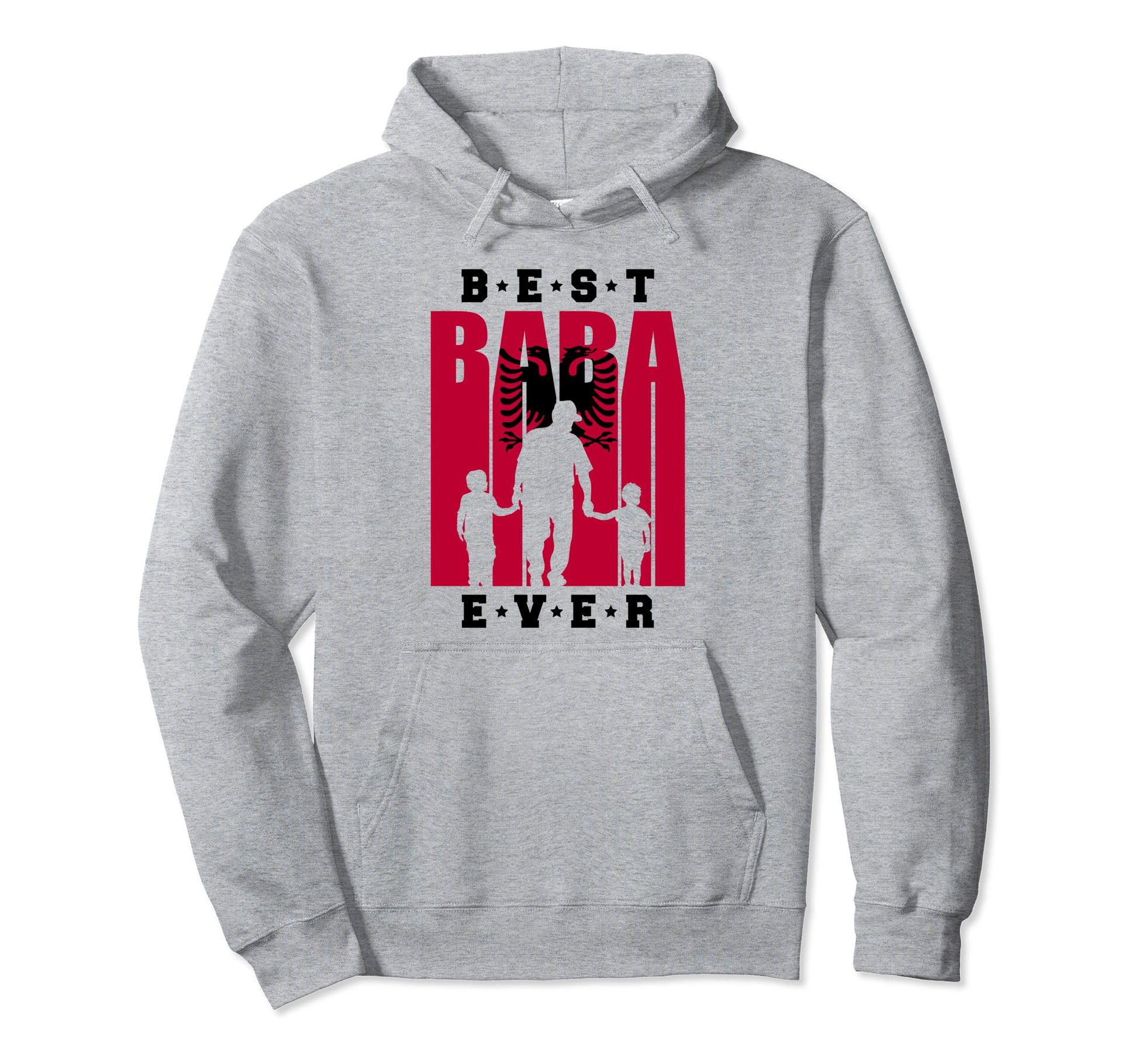 Albania Baba Two Sons Albanian Dad 2 Hoodie - Trendy Graphic Unisex - T-Shirt, Sweatshirt, Hoodie