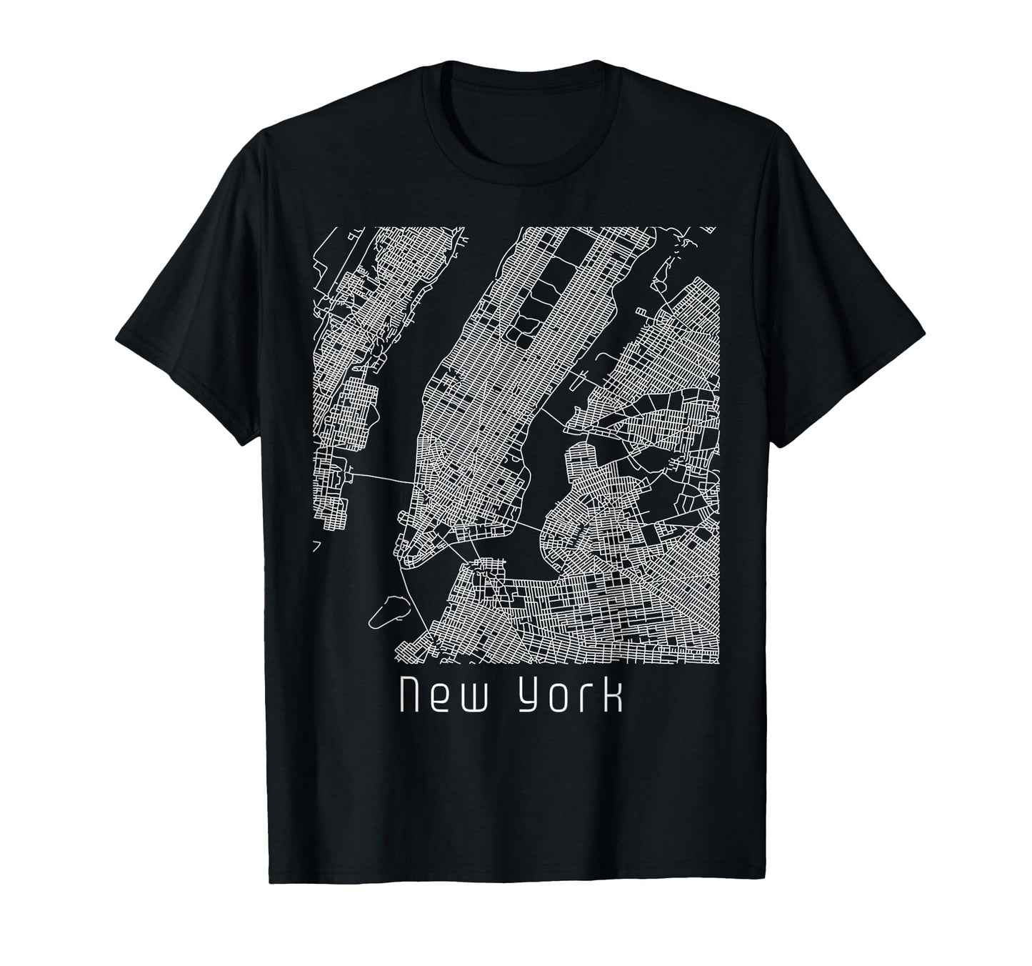 New York City Street Map Travel T-Shirt - Minimalist Print for Adults - T-Shirt, Sweatshirt, Hoodie