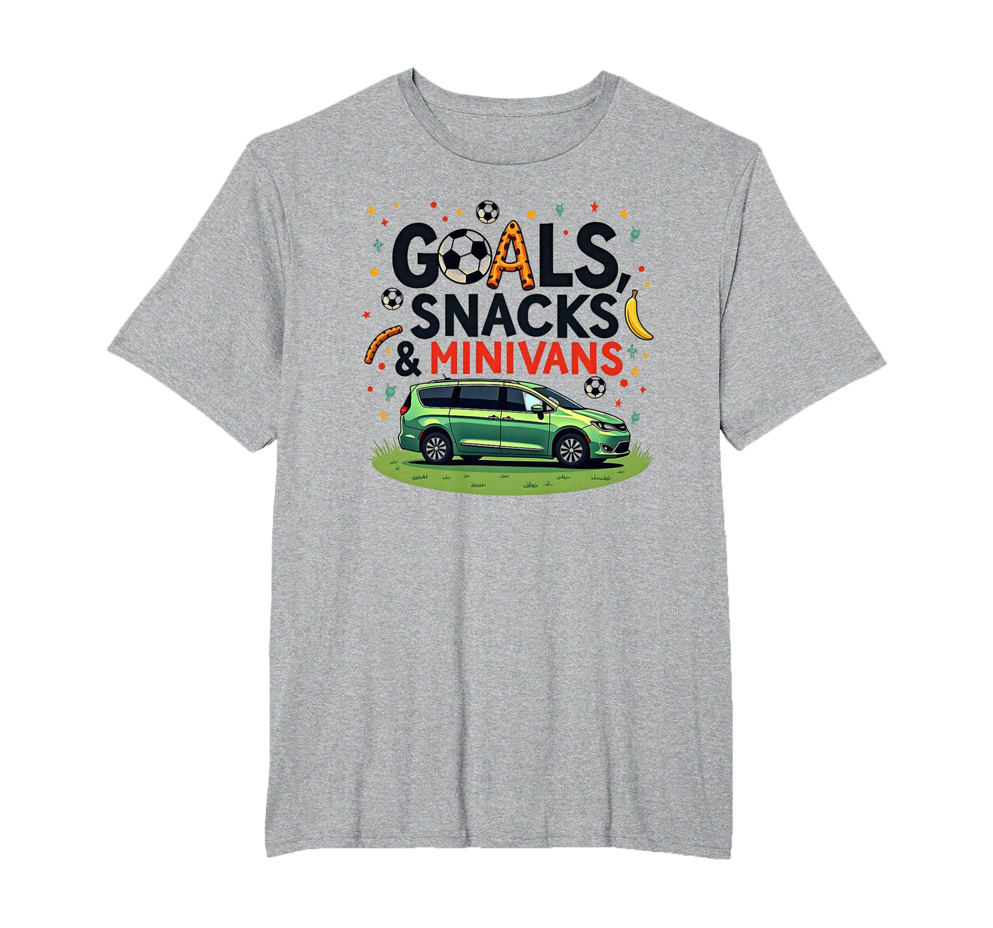 Goals Snacks Minivans Soccer Mom Life Mens T-Shirt - Graphic Print Unisex - T-Shirt, Sweatshirt, Hoodie