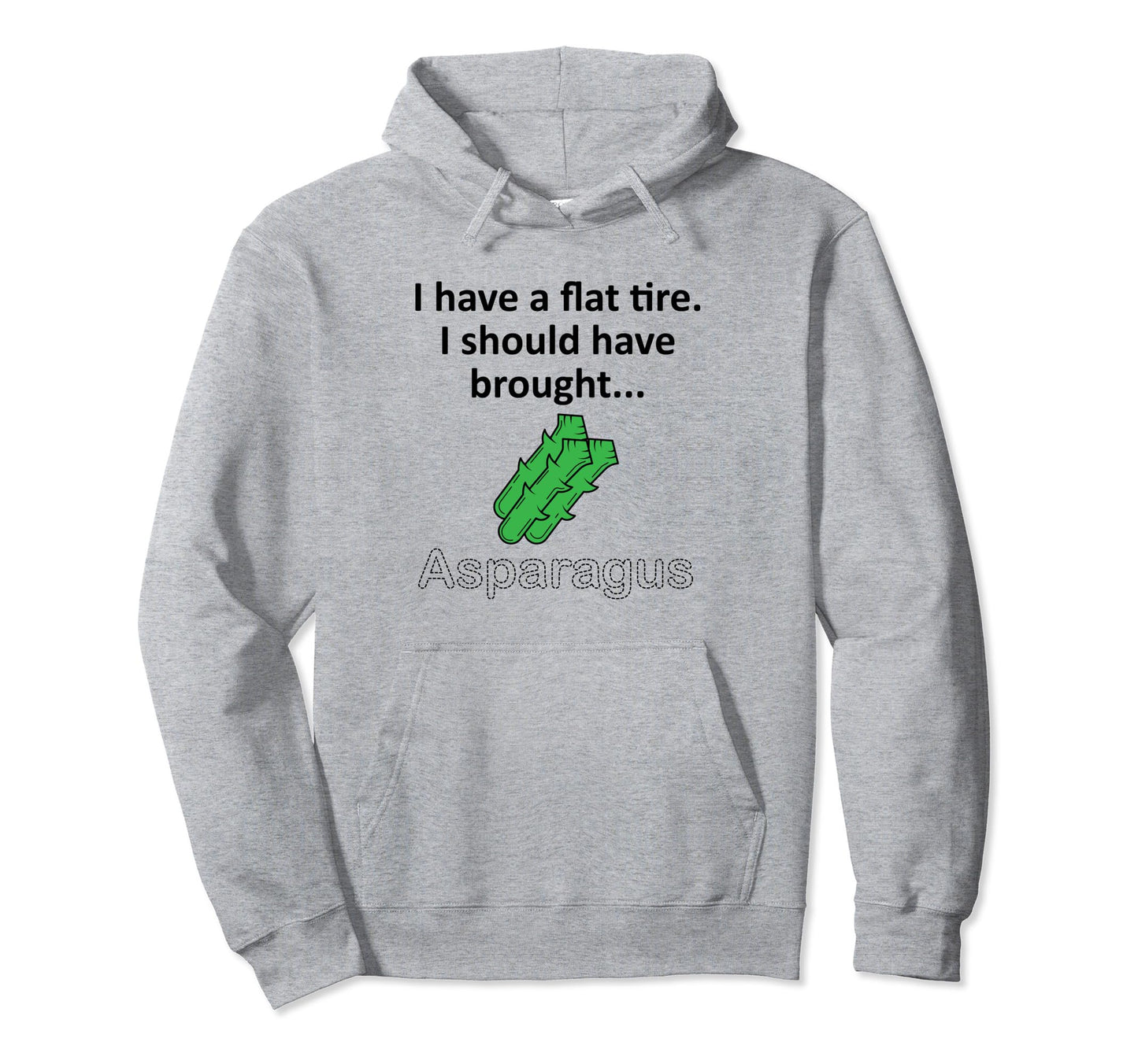 Funny Asparagus Flat Tire Joke Dad Joke Hoodie - Graphic Print for Adults - T-Shirt, Sweatshirt, Hoodie