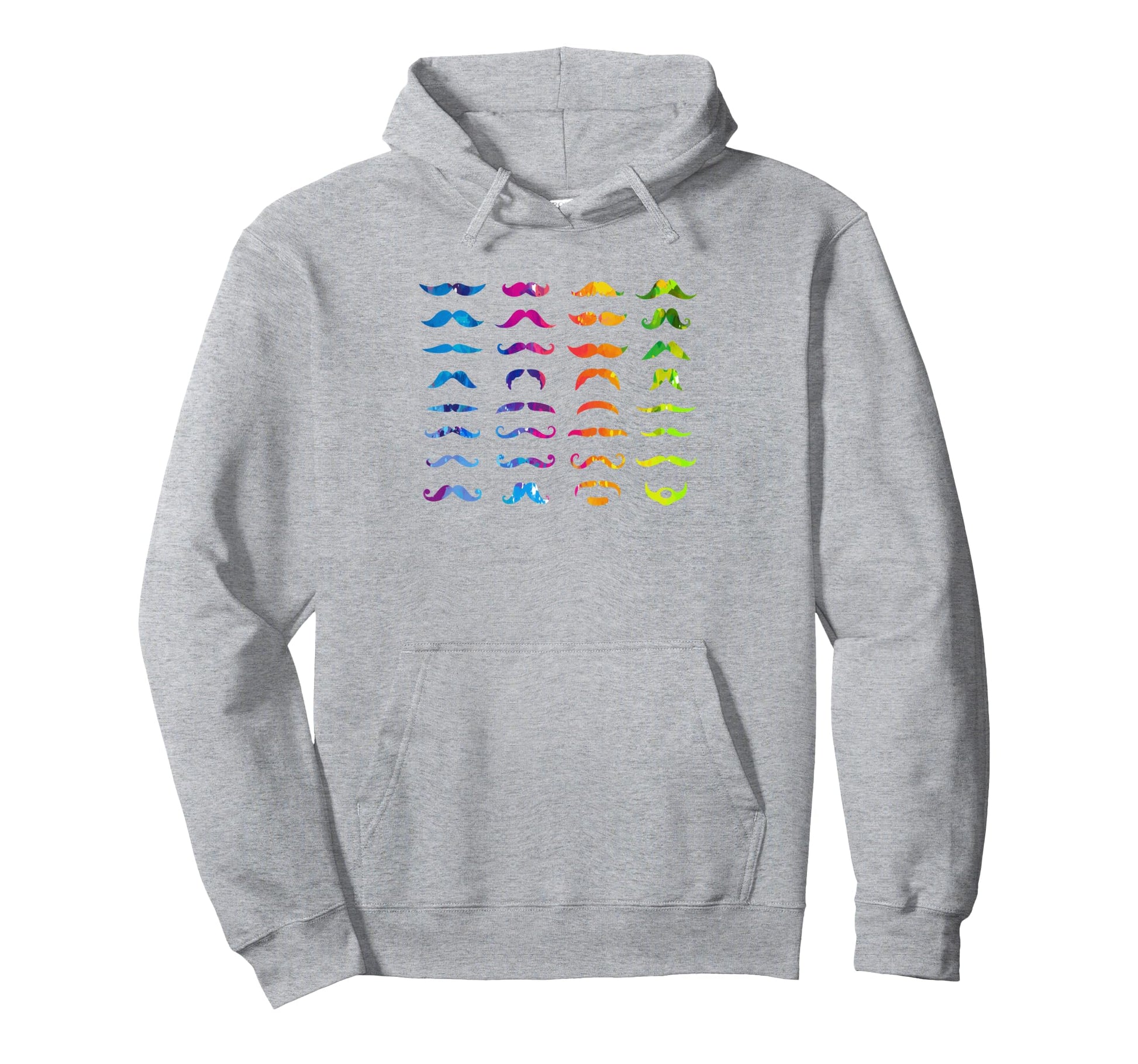 Colorful Mustache Beards Bearded Hoodie - Streetwear Style Men Women - T-Shirt, Sweatshirt, Hoodie