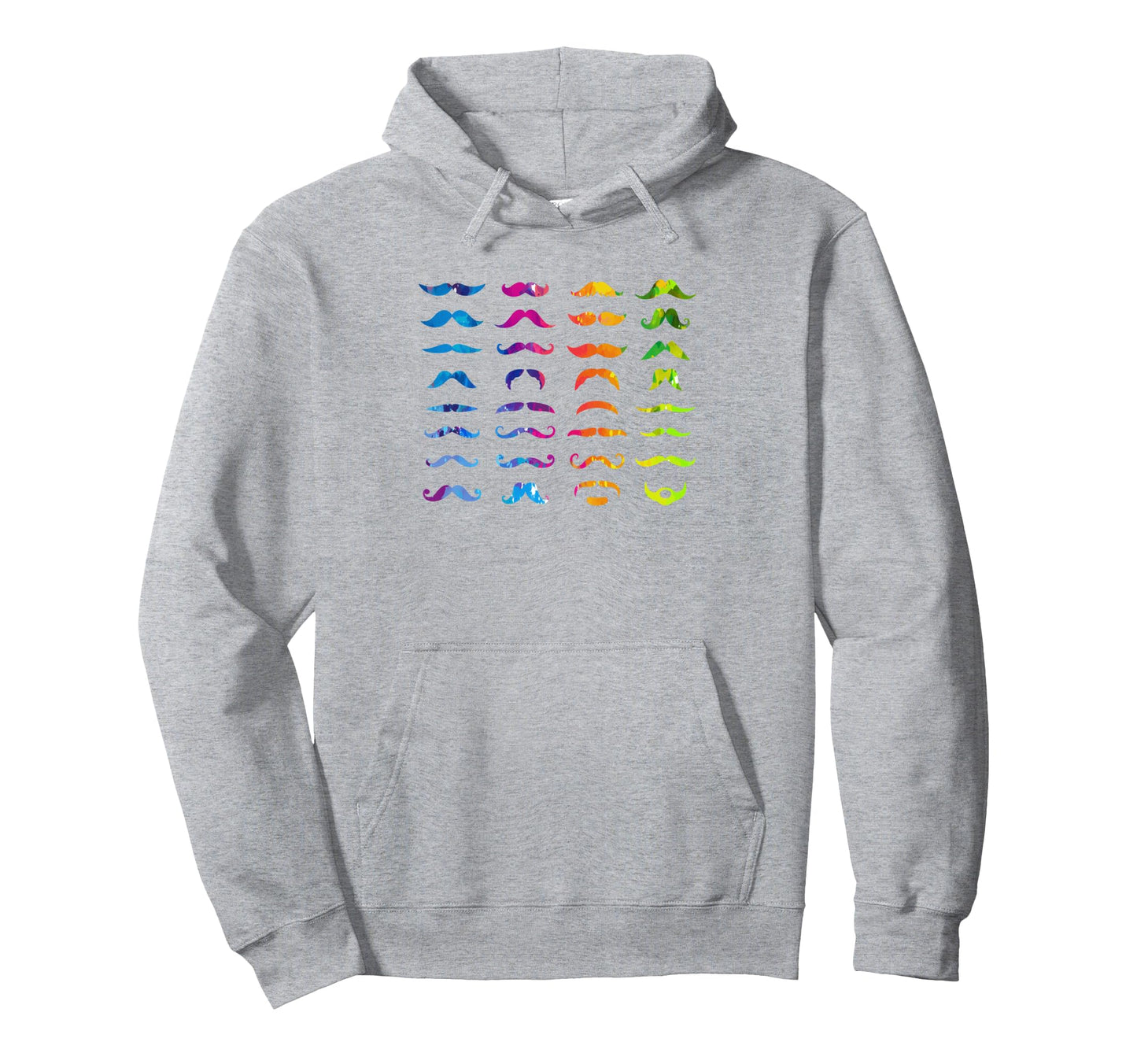 Colorful Mustache Beards Bearded Mustache Hoodie - Trendy Graphic Unisex - T-Shirt, Sweatshirt, Hoodie