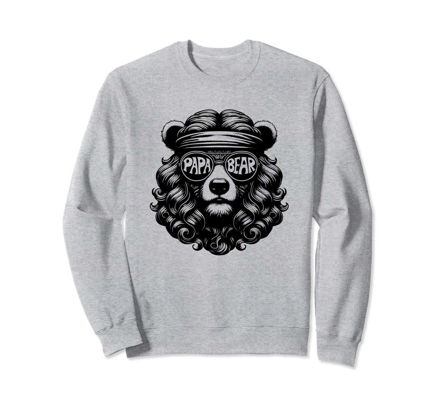 Papa Bear Face Fathers Day Sweatshirt - Casual Everyday Wear Unisex - T-Shirt, Sweatshirt, Hoodie