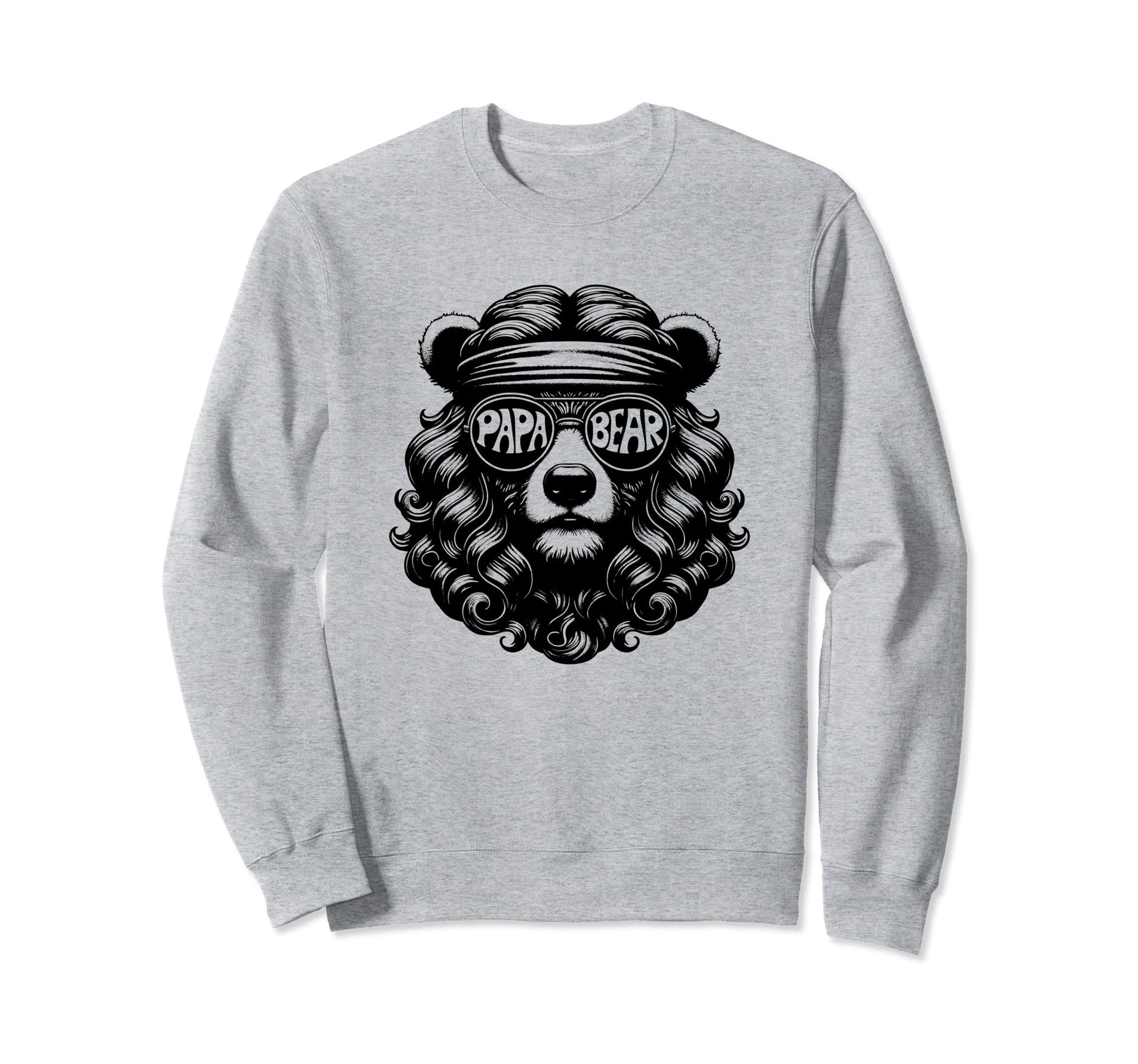 Papa Bear Face Fathers Day Sweatshirt - Casual Everyday Wear Unisex - T-Shirt, Sweatshirt, Hoodie