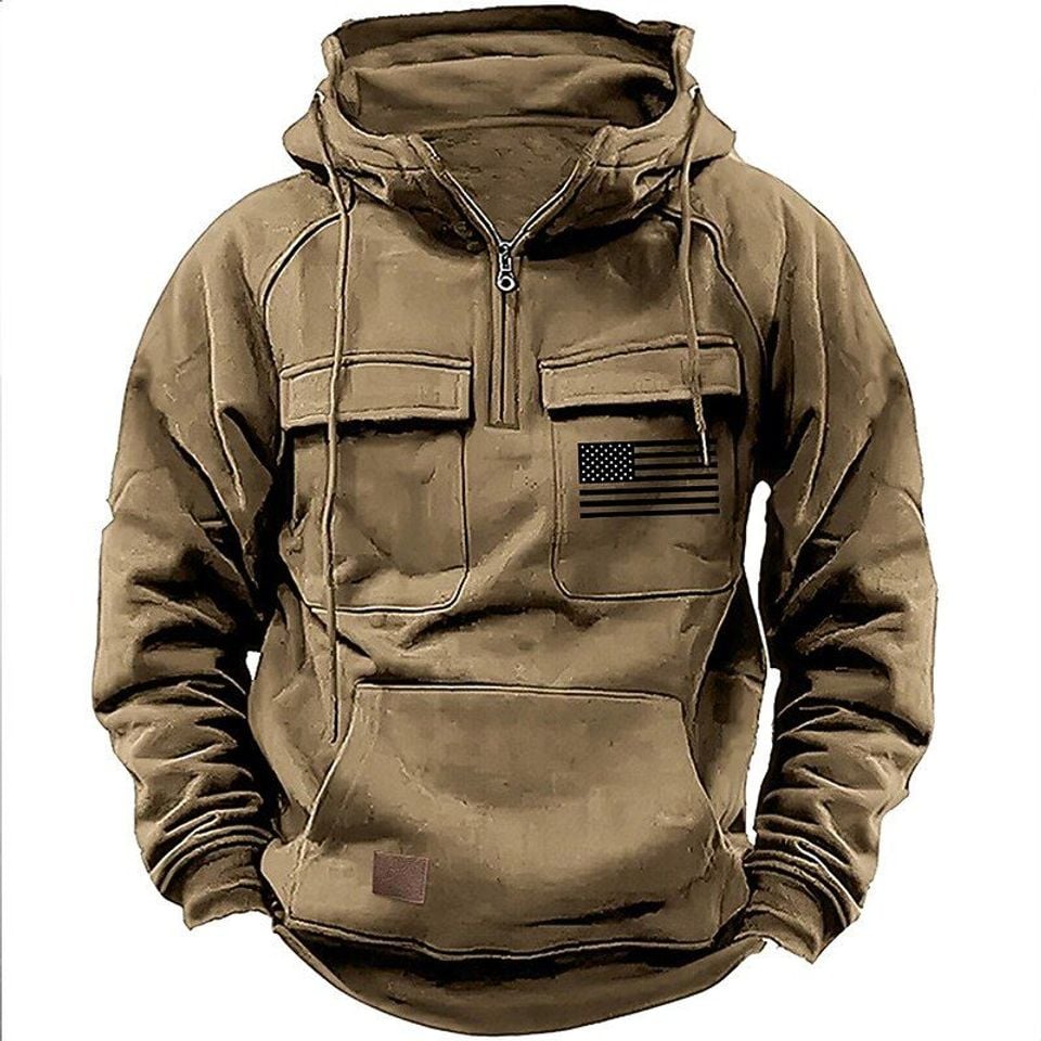 USA Flag Cargo Hoodie Unisex T-shirt, Sweatshirt, Hoodie, Long Sleeve Tee - T-Shirt, Sweatshirt, Hoodie