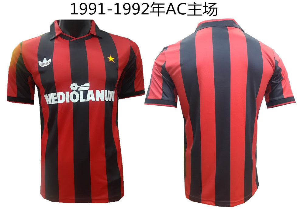 91-92 ac milan Soccer Jersey sports jersey product view 1