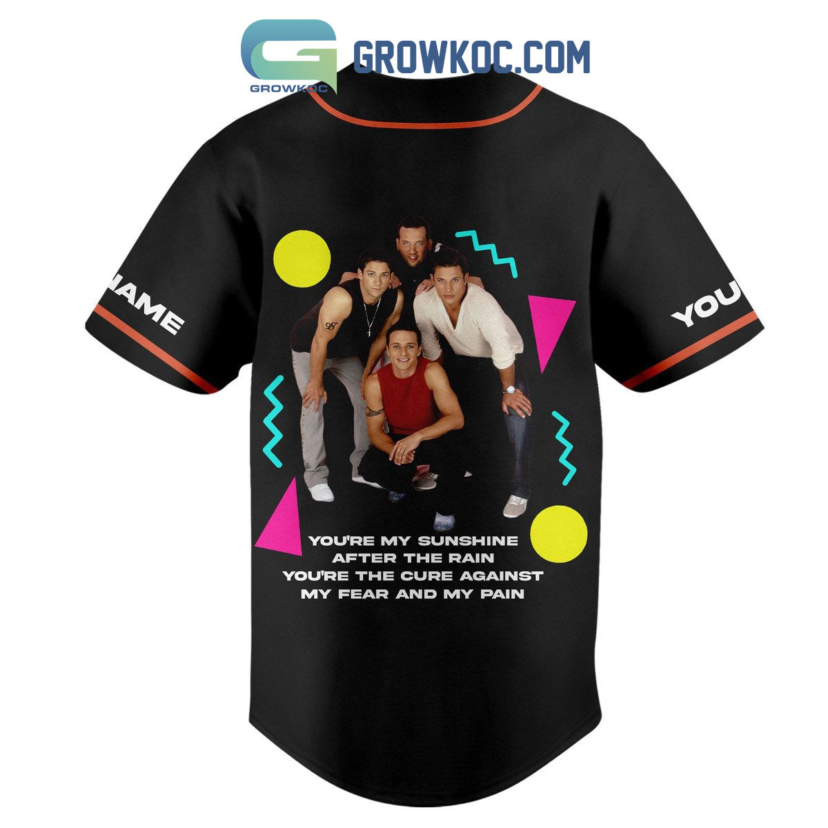 98 Degrees 25th Anniversary Tour Personalized Baseball Jersey baseball jersey product view 3