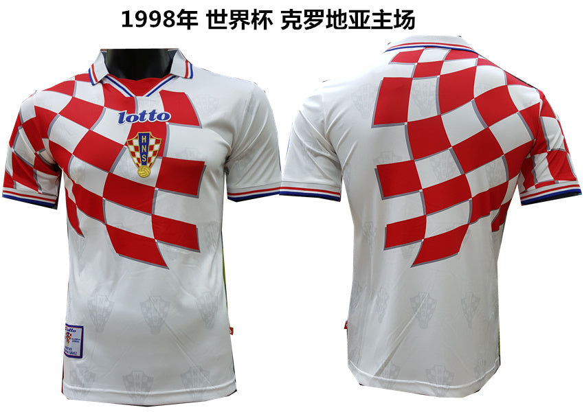98 croatia home 2 Soccer Jersey sports jersey product view 1
