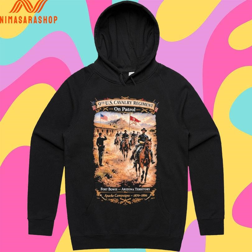 9th Cavalry Regiment On Patrol Fort Bowie Arizona - Adult & Kids T-Shirts, Sweatshirts & Hoodies apparel design preview 2