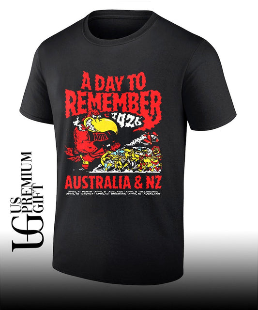 A Day To Remember Big Rock Tour 2026 Australia and New Zealand Tour shirt Unisex T-shirt, Sweatshirt, Hoodie, Long Sleeve Tee - T-Shirt, Sweatshirt, Hoodie