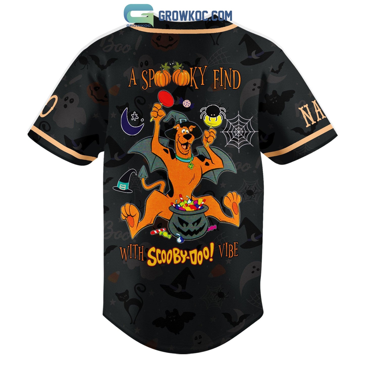 A Spooky Find With Scooby Doo Vibe Halloween Personalized Baseball Jersey baseball jersey product view 3