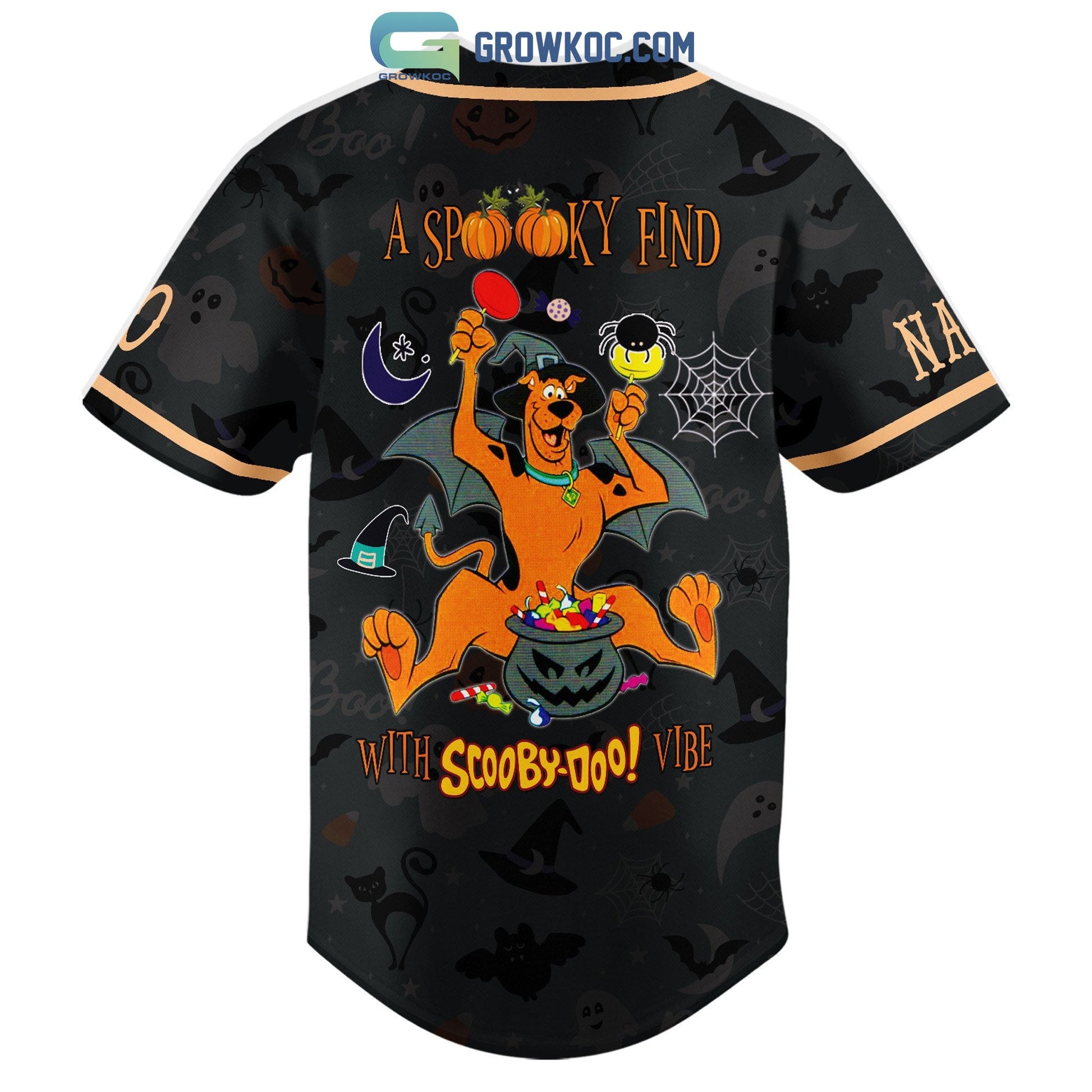 A Spooky Find With Scooby Doo Vibe Halloween Personalized Baseball Jersey baseball jersey product view 3