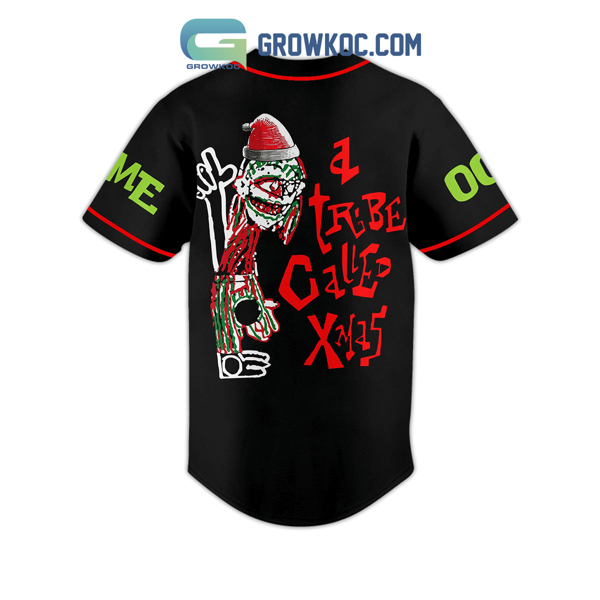 A Tribe Called Quest ATCQ A Tribe Called Xmas Christmas Winter Holiday Custom Name Number Personalized Baseball Jersey baseball jersey product view 3