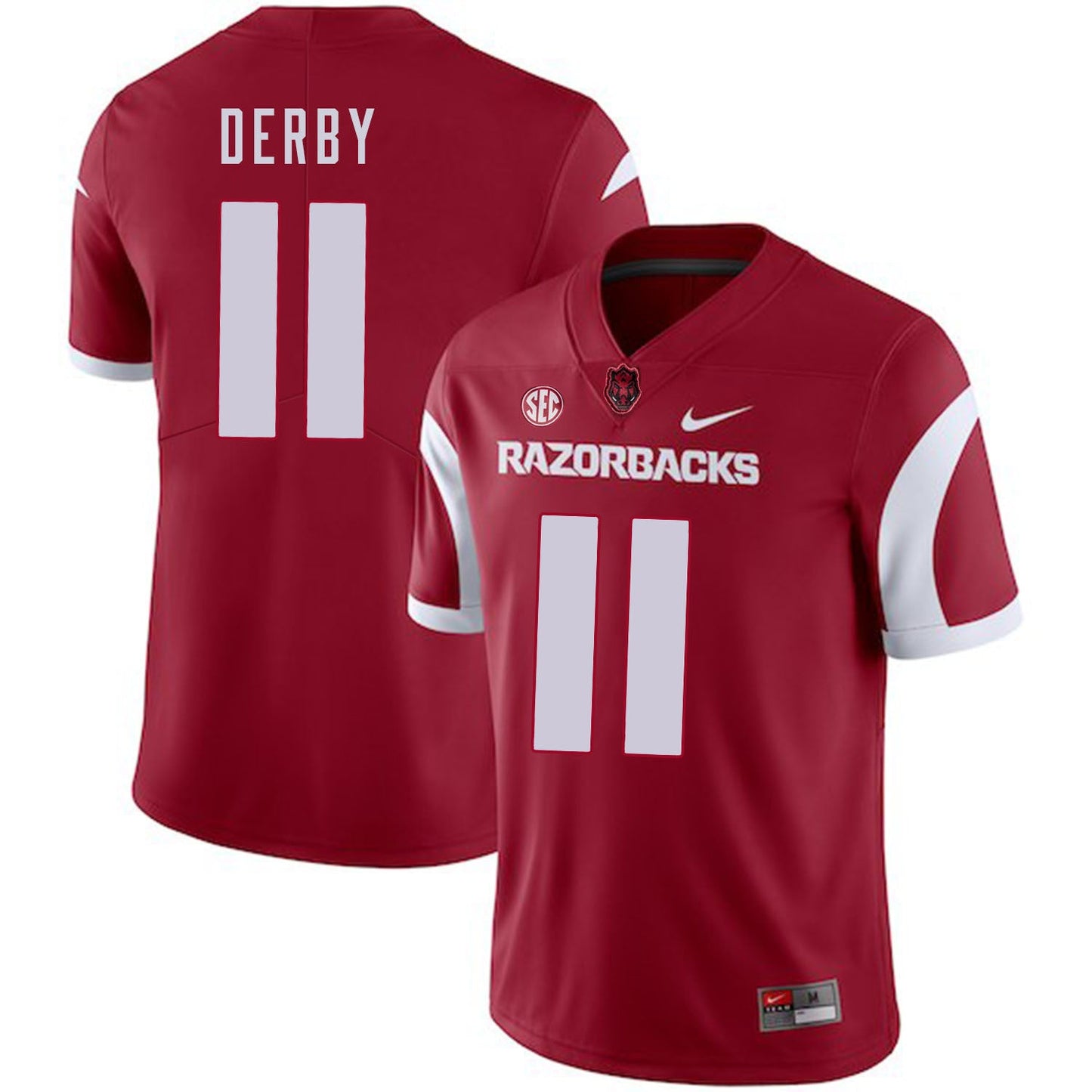 A.J. Derby 11 Red College Football Jersey football jersey product view 1