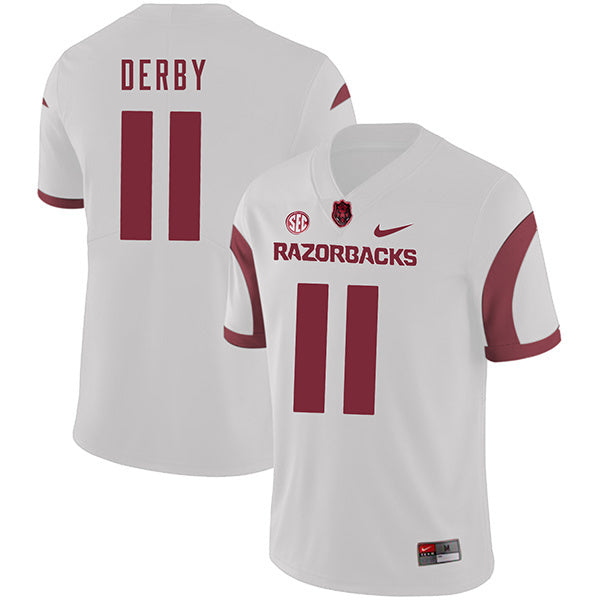 A.J. Derby 11 White College Football Jersey football jersey product view 1