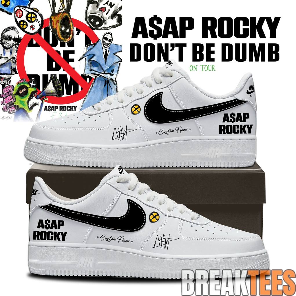 AAP ROCKY DONT BE DUMB WORLD TOUR 2026 Special Air Force 1 Unisex T-shirt, Sweatshirt, Hoodie, Long Sleeve Tee - T-Shirt, Sweatshirt, Hoodie