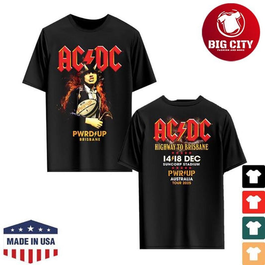 AC DC Brisbane Pwr Up Tour Two Sided Shirt Unisex T-shirt, Sweatshirt, Hoodie, Long Sleeve Tee - T-Shirt, Sweatshirt, Hoodie