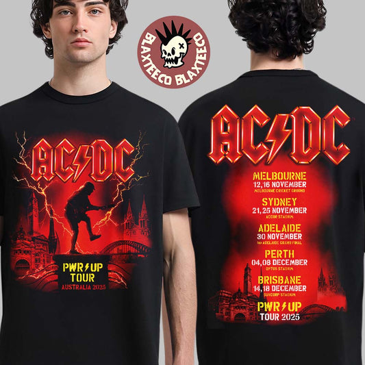 ACDC Australia PWR Up Tour 2025 Official Exclusive T-Shirt Unisex T-shirt, Sweatshirt, Hoodie, Long Sleeve Tee - T-Shirt, Sweatshirt, Hoodie