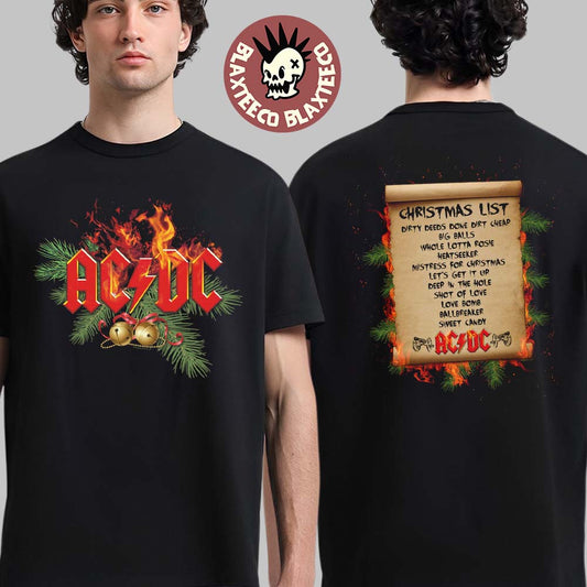 ACDC Christmas 2025 Mistletoe Holiday Wish List T-Shirt Unisex T-shirt, Sweatshirt, Hoodie, Long Sleeve Tee - T-Shirt, Sweatshirt, Hoodie