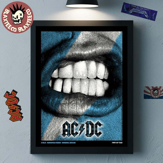 ACDC Edinburgh PWR Up Tour Lithograph Poster In Scotland At Murrayfield Stadium On August 21 2025 Poster Canvas For Home Decorations - T-Shirt, Sweatshirt, Hoodie