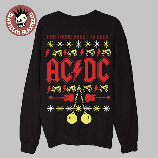 ACDC For Those About To Rock Festive 2025 Holiday Sweater Unisex T-shirt, Sweatshirt, Hoodie, Long Sleeve Tee - T-Shirt, Sweatshirt, Hoodie