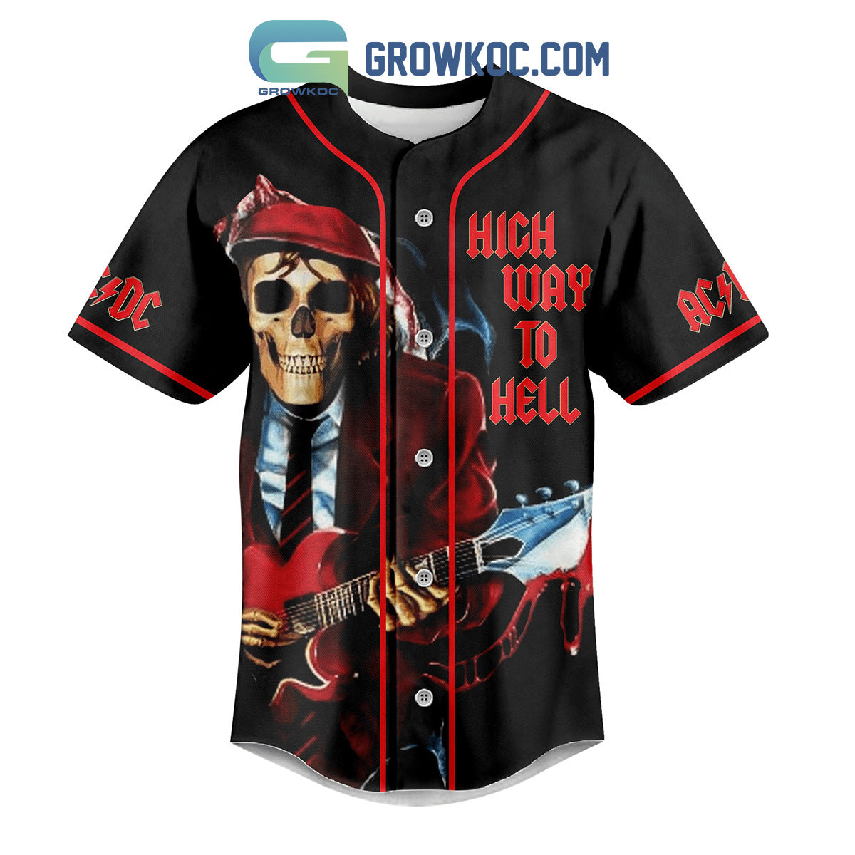 AC/DC High Way To Hell I’m On The Way To The Promised Land Baseball Jersey baseball jersey product view 2