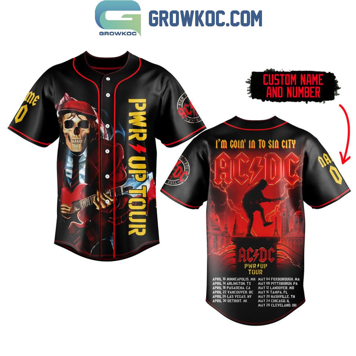 ACDC I’m Going To Sin City PWR UP Tour 2025 Personalized Baseball Jersey baseball jersey product view 1