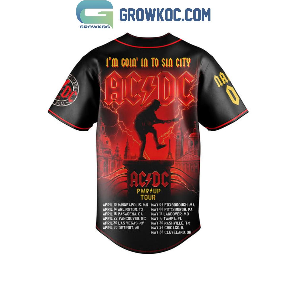 ACDC I’m Going To Sin City PWR UP Tour 2025 Personalized Baseball Jersey baseball jersey product view 3