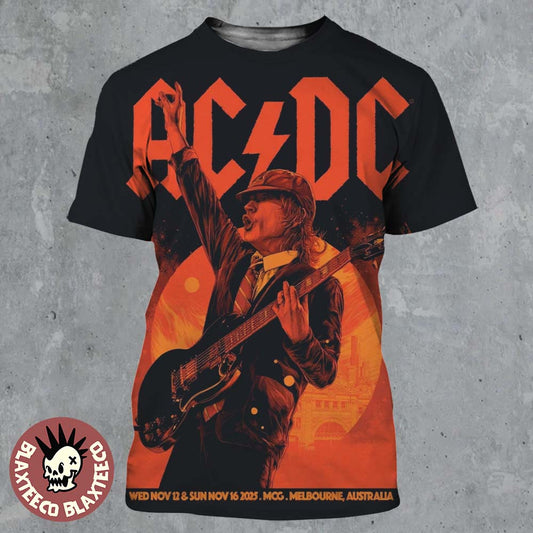 ACDC Melbourne PWR Up Tour 2025 Poster At Cricket Ground On November 12 And 16 2025 PWR Up Australia All Over Print Shirt - T-Shirt, Sweatshirt, Hoodie