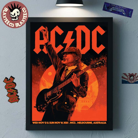 ACDC Melbourne PWR Up Tour 2025 Poster At Cricket Ground On November 12 And 16 2025 PWR Up Australia Decor Poster Canvas - T-Shirt, Sweatshirt, Hoodie