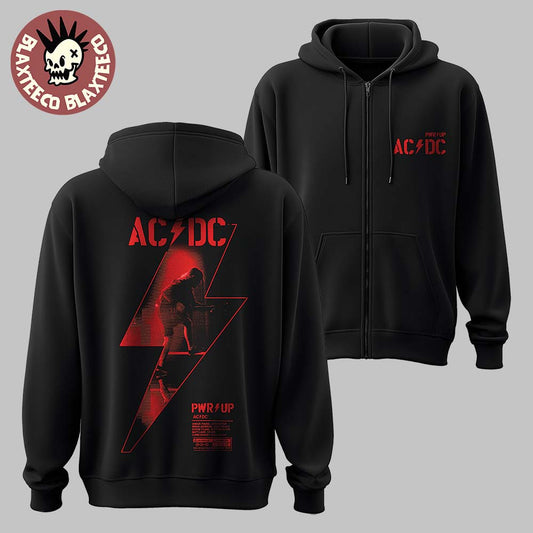 ACDC PWR Up Australia 2025 Angus Lightning Bolt PWR UP Tour Zip Hoodie Unisex T-shirt, Sweatshirt, Hoodie, Long Sleeve Tee - T-Shirt, Sweatshirt, Hoodie