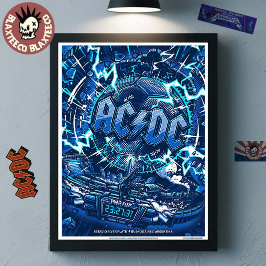 ACDC PWR Up Buenos Aires Argentina 2026 Venue Poster At Estadio River Plate On March 23 2026 Home Decor Poster Canvas - T-Shirt, Sweatshirt, Hoodie