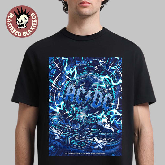ACDC PWR Up Buenos Aires Argentina 2026 Venue Poster At Estadio River Plate On March 23 2026 T-Shirt - T-Shirt, Sweatshirt, Hoodie