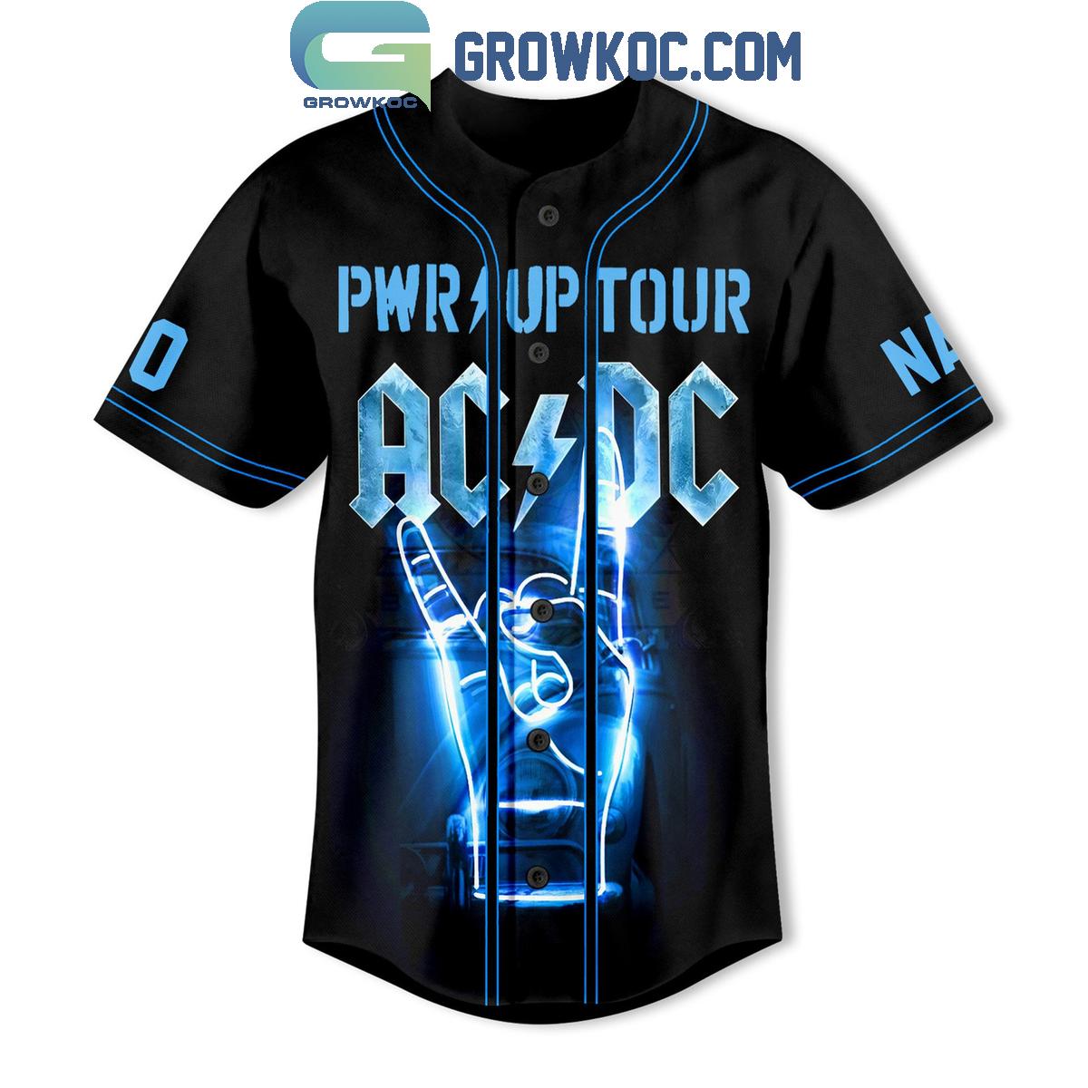 ACDC PWR Up Tour 2025 Personalized Baseball Jersey baseball jersey product view 2