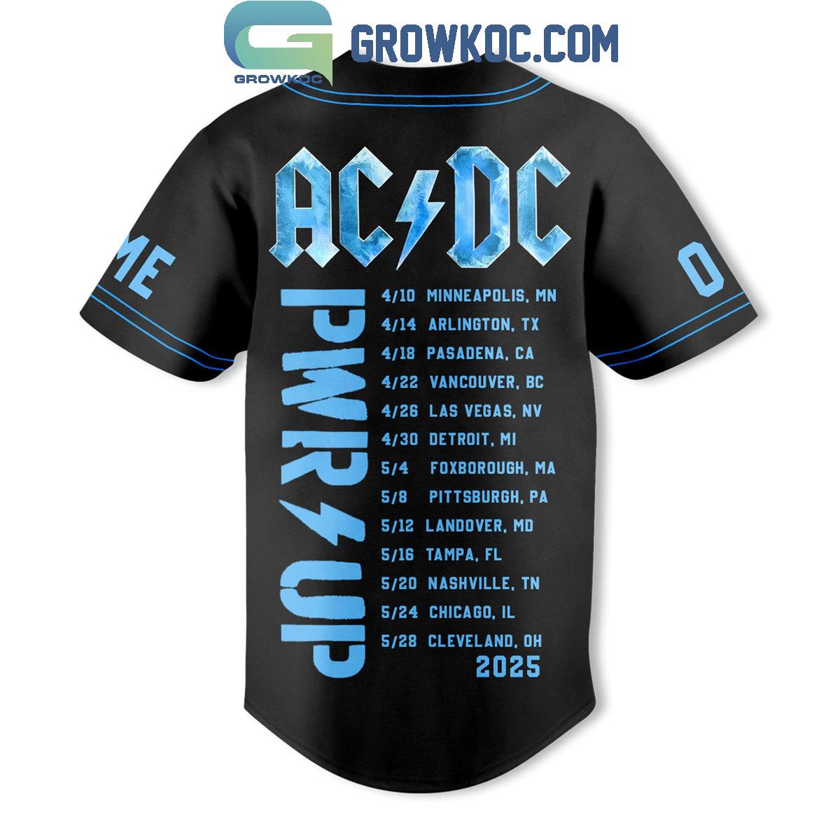ACDC PWR Up Tour 2025 Personalized Baseball Jersey baseball jersey product view 3