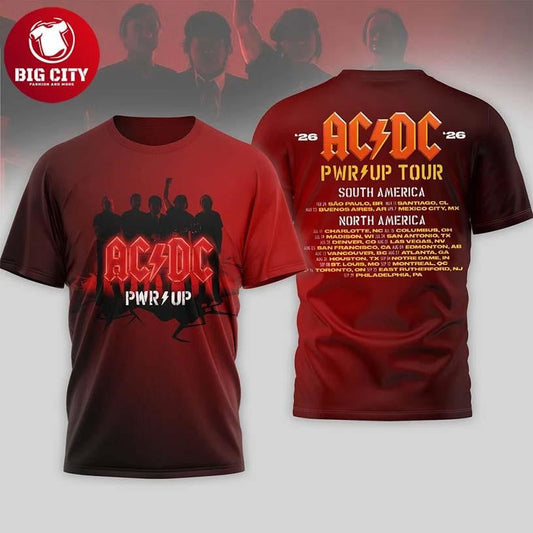 ACDC PWR Up Tour 2026 Fan Two Sided Shirt Unisex T-shirt, Sweatshirt, Hoodie, Long Sleeve Tee - T-Shirt, Sweatshirt, Hoodie