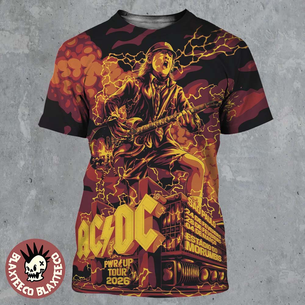 ACDC PWR Up Tour 2026 Sao Paulo Brazil Venue Poster At Estadio Do Morumbis On February 24 28 And March 4 2026 All Over Print Shirt - T-Shirt, Sweatshirt, Hoodie
