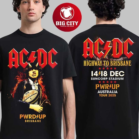 ACDC PWR Up Tour Brisbane Australia 2025 Event Two Sided Shirt Unisex T-shirt, Sweatshirt, Hoodie, Long Sleeve Tee - T-Shirt, Sweatshirt, Hoodie