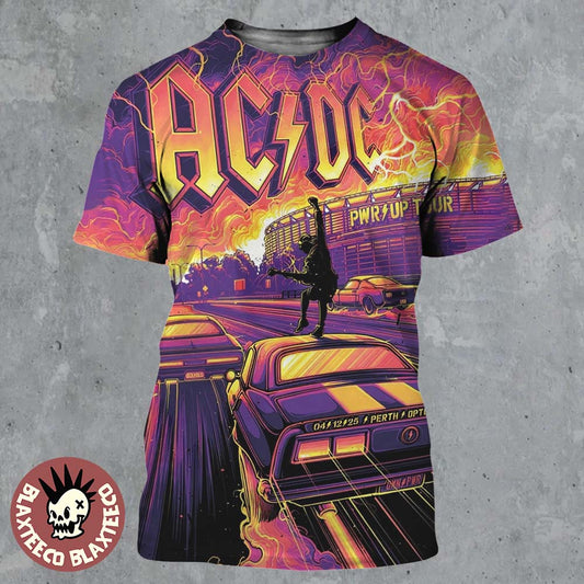 ACDC Perth Australia 2025 Event Poster PWR Up Tour At Optus Stadium On December 4 2025 All Over Print Shirt - T-Shirt, Sweatshirt, Hoodie