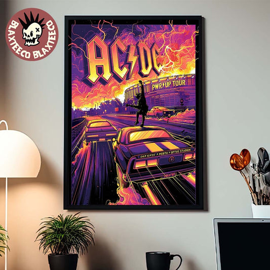 ACDC Perth Australia 2025 Event Poster PWR Up Tour At Optus Stadium On December 4 2025 Home Decor Poster Canvas - T-Shirt, Sweatshirt, Hoodie