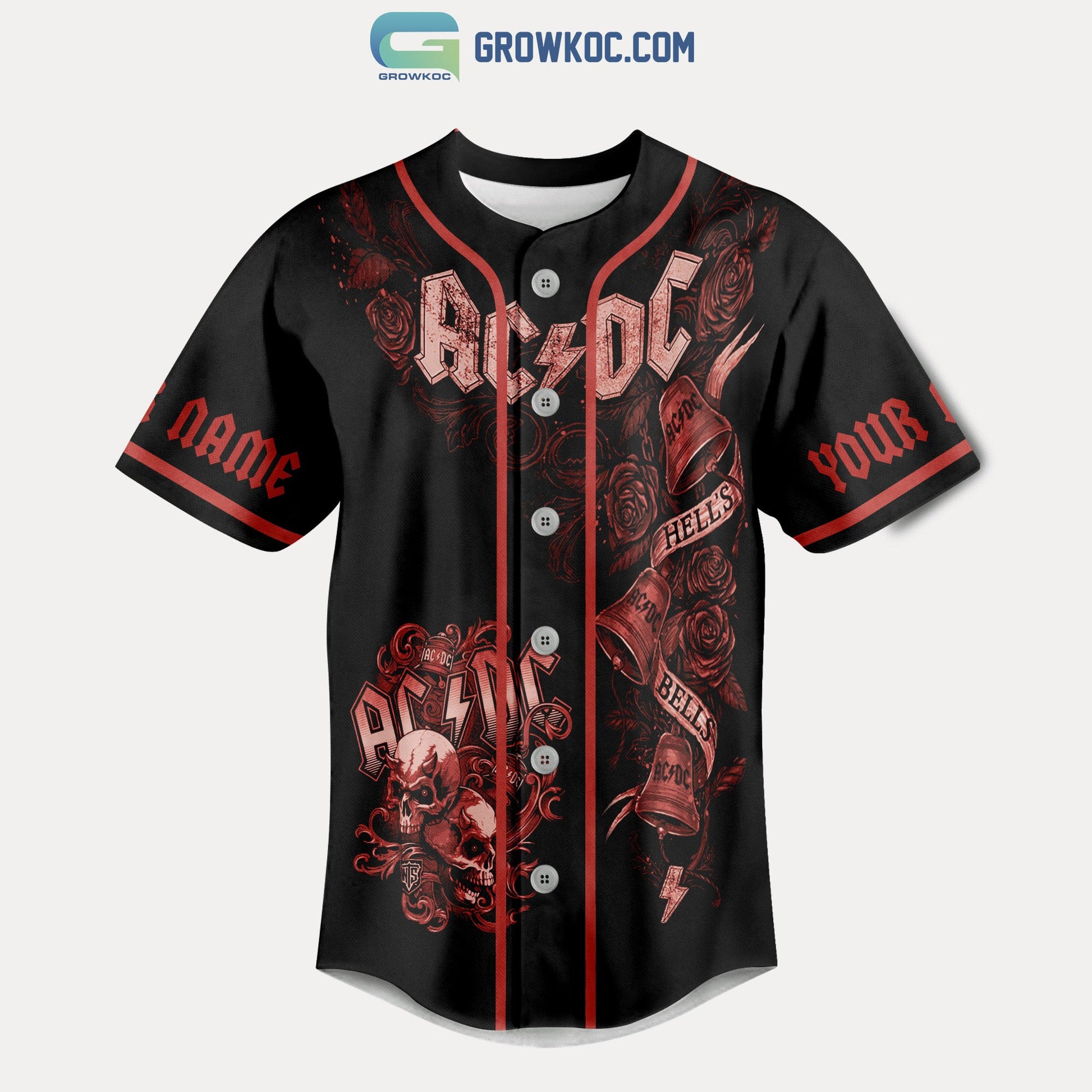 AC/DC When I Die Let Me Still Be A Fan Of AC/DC Personalized Baseball Jersey baseball jersey product view 2