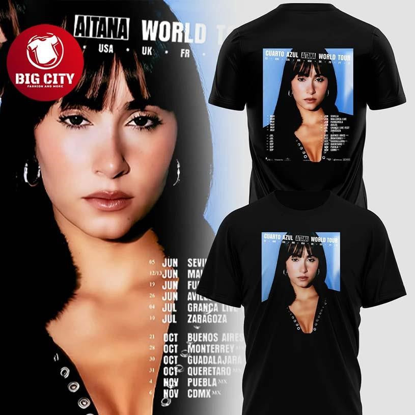 AITANA Cuarto Azul World Tour Two Sided Shirt Unisex T-shirt, Sweatshirt, Hoodie, Long Sleeve Tee - T-Shirt, Sweatshirt, Hoodie