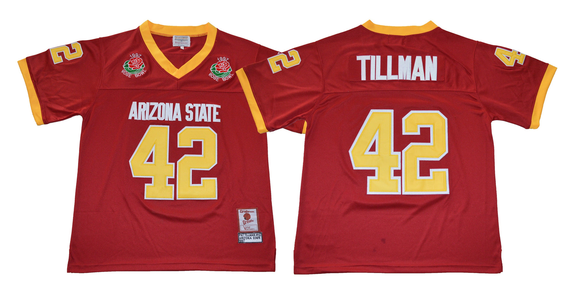 ASU 42 Retro Red College Football Jersey football jersey product view 1