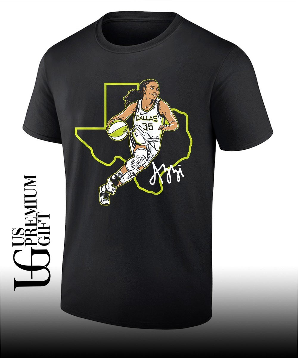 AZZI Azzi Fudd Dallas Wings dribbling basketball smiling 2026 WNBA shirt Unisex T-shirt, Sweatshirt, Hoodie, Long Sleeve Tee - T-Shirt, Sweatshirt, Hoodie